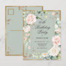 Search for gold and green birthday invitations Watercolor
