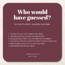 Search for funny wedding coasters Fun facts