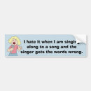 Search for singer bumper stickers Song