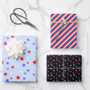 Search for stars and stripes wrapping paper Red