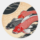 Recherche de koi japonais autocollants Rouge