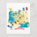 Search for cartoon maps postcards France