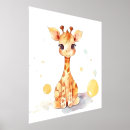 Recherche de girafe mignonne posters Aquarelle