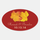 Search for red and gold wedding stickers Leaves