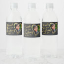 Search for graduation water bottle labels Black and gold