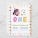 Search for colorful 1st birthday invitations Whimsical