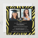 Search for zebra graduation invitations Black