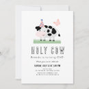 Search for pink cow party invitations Girl