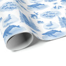 Search for blue toile wrapping paper Reindeer