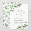 Search for white flowers birthday invitations Greenery