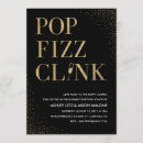 Recherche de pop fizz clink invitations Noir et or