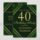 Search for emerald green and gold birthday invitations Script
