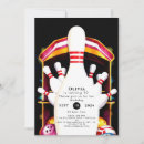 Search for bowling pins birthday invitations Retro