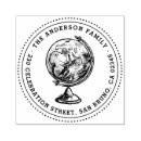Search for globe rubber stamps Return address