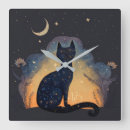 Recherche de croix noire horloges Chat noir