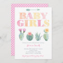 Recherche de cactus baby girl shower invitations Aquarelle