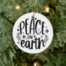 Search for peace on earth ornaments Modern