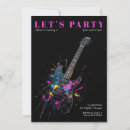 Search for electric guitar birthday invitations Music