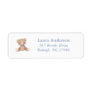 Search for blue teddy bear return address labels Watercolor