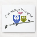 Search for owl illustration mousepads Heart