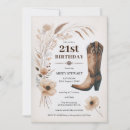 Search for cowboy boots 21st birthday invitations Western