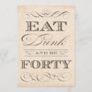 Search for dinner 40th birthday invitations Forty