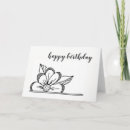 Search for black and white flower drawing cards For her