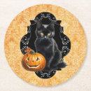 Recherche de chat halloween dessous de verres Citrouilles