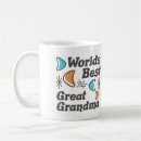 Search for worlds best grandmother mugs Great grandma