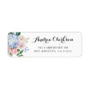 Search for blue roses return address labels Watercolor