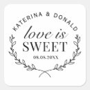 Search for love is sweet wedding stickers Rustic