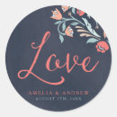 Search for floral chalkboard wedding stickers Blue