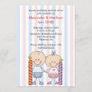 Recherche de twins 1ans anniversaire invitations Rouge
