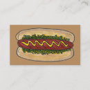 Recherche de hot dogs cartes visite Nourriture