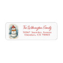Search for winter party return address labels Snowman