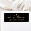 Search for black gold wedding return address labels Elegant