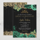 Search for gold green sweet 16 invitations Elegant