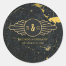 Search for art deco wedding stickers Black gold