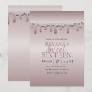 Search for pink rose gold blush sparkly drips invitations Girly