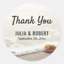 Search for thank you beach wedding stickers Seashell