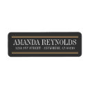Search for deco return address labels Black and gold