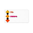 Search for diamond shape return address labels Harlequin