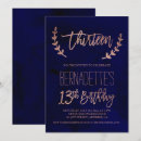 Search for rose gold 13th birthday invitations Thirteen