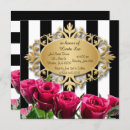 Recherche de rayures roses et blanches invitations Simple