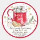 Search for instructional stickers Hot cocoa bomb