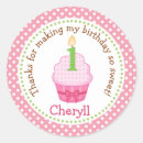 Search for cupcake 1st birthday stickers Girl