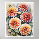 Recherche de fleur de dahlia posters Aquarelle
