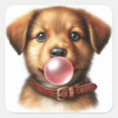 Recherche de chien brun autocollants Aquarelle