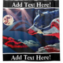 Search for wolves shower curtains Full moon