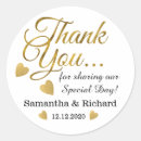 Search for gold wedding stickers Thank you